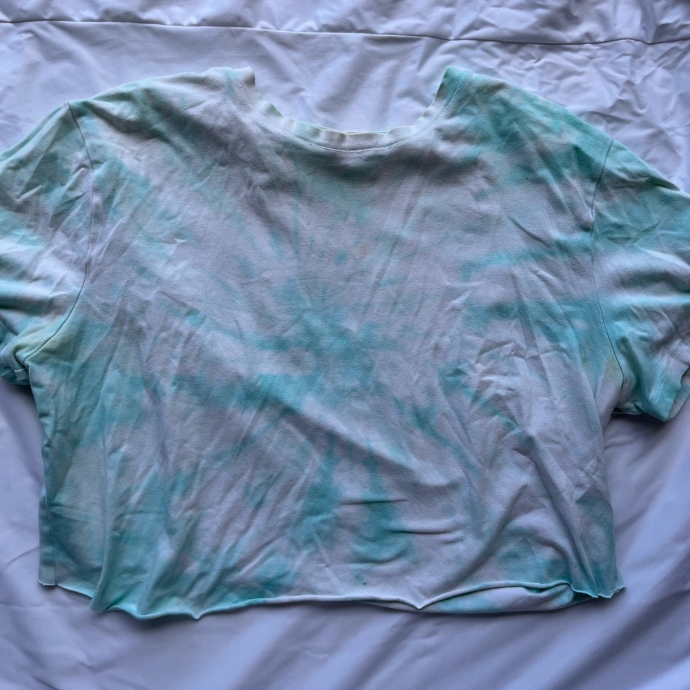 Banana republic mint tie dye cropped tee